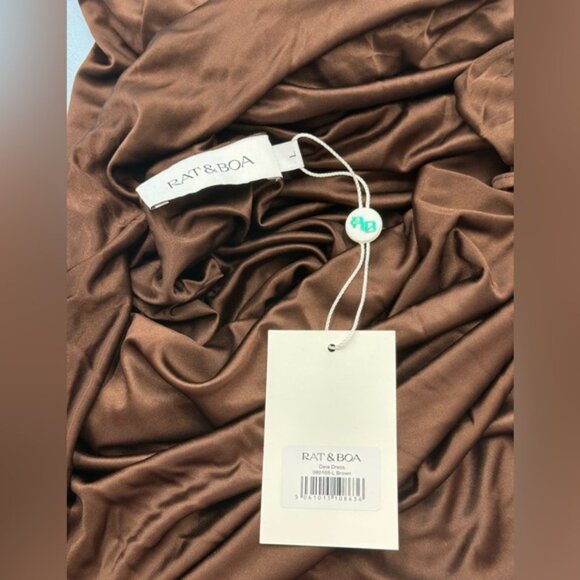 🆕 RAT & BOA 🧿 NWT Deia Slinky Little Brown Jersey Dress, Sz L US 8 - Picture 13 of 15